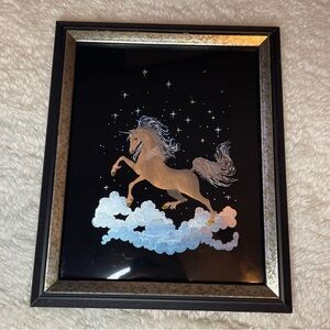 80’s vintage Kafka mirrored foil metallic unicorn dreamy artwork